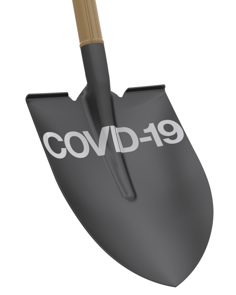 Shovel isolated on background. 3d rendering - illustration png