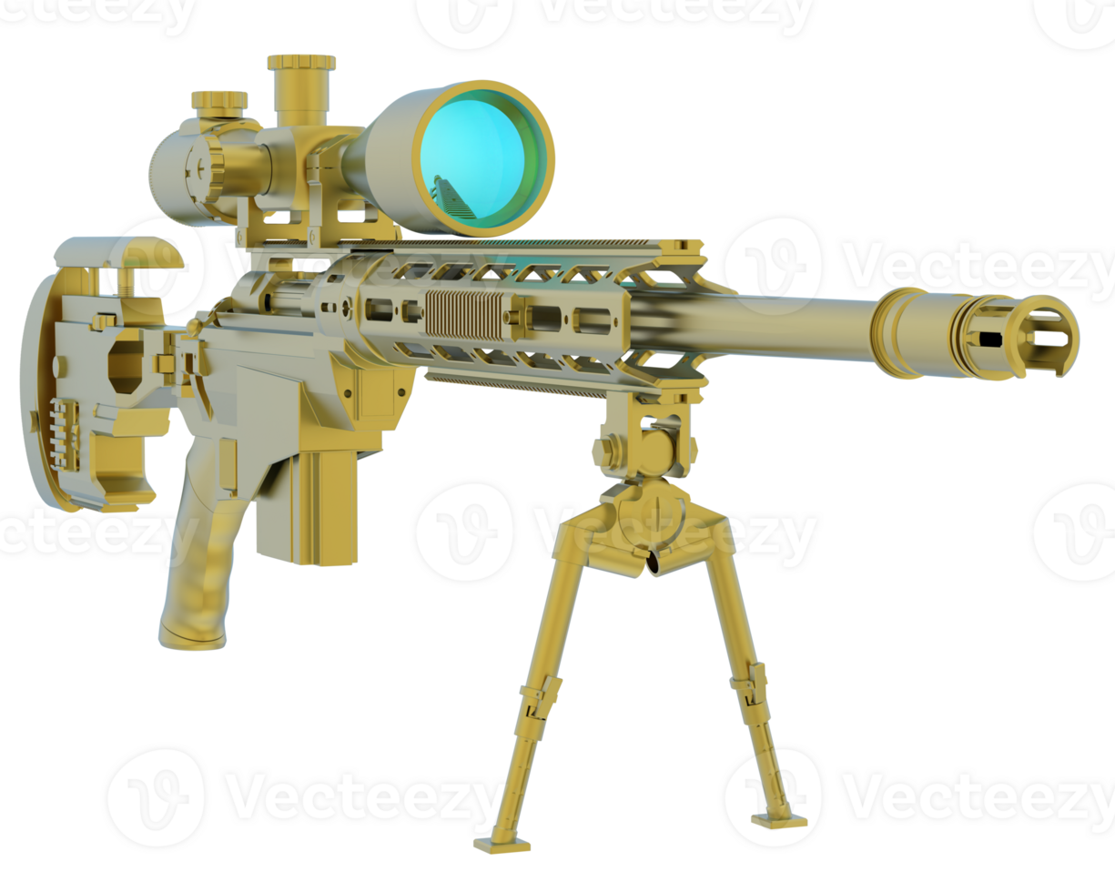 arma de fuego con alcance aislado en antecedentes. 3d representación - ilustración png