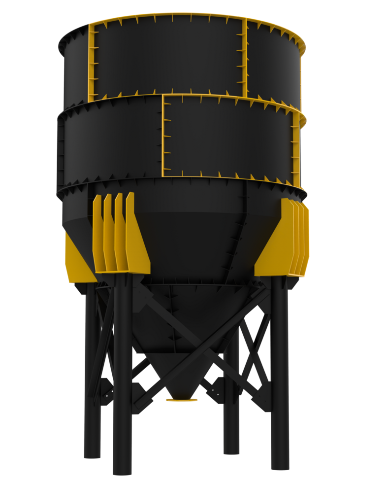 industrial silos de cerca escena aislado en antecedentes. 3d representación - ilustración png