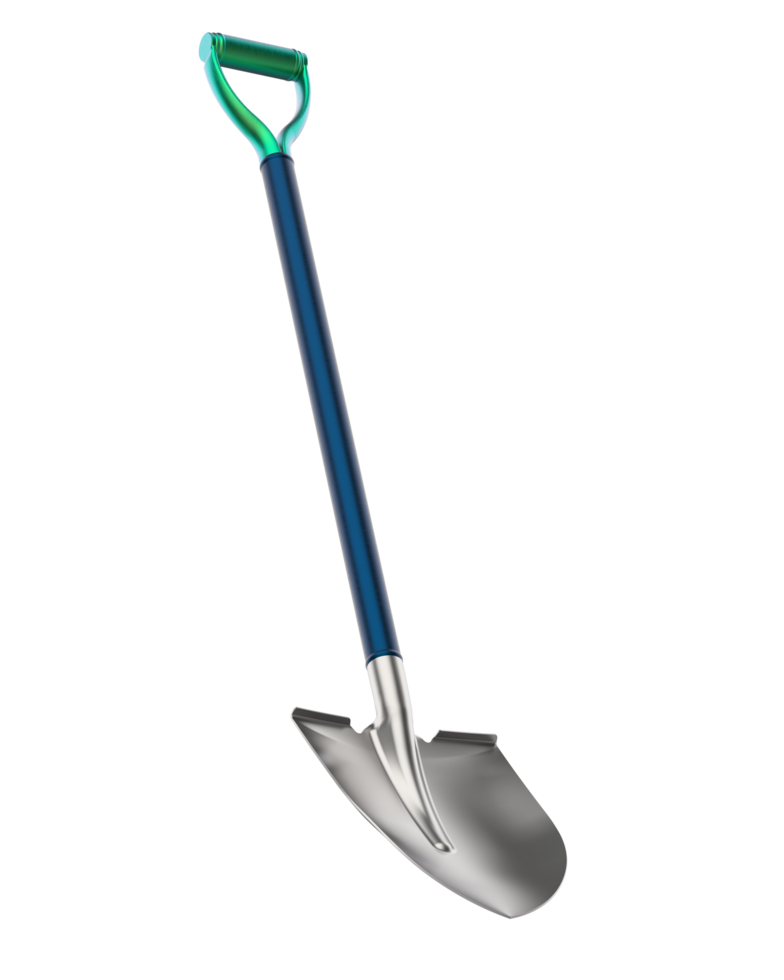 Shovel isolated on background. 3d rendering - illustration png