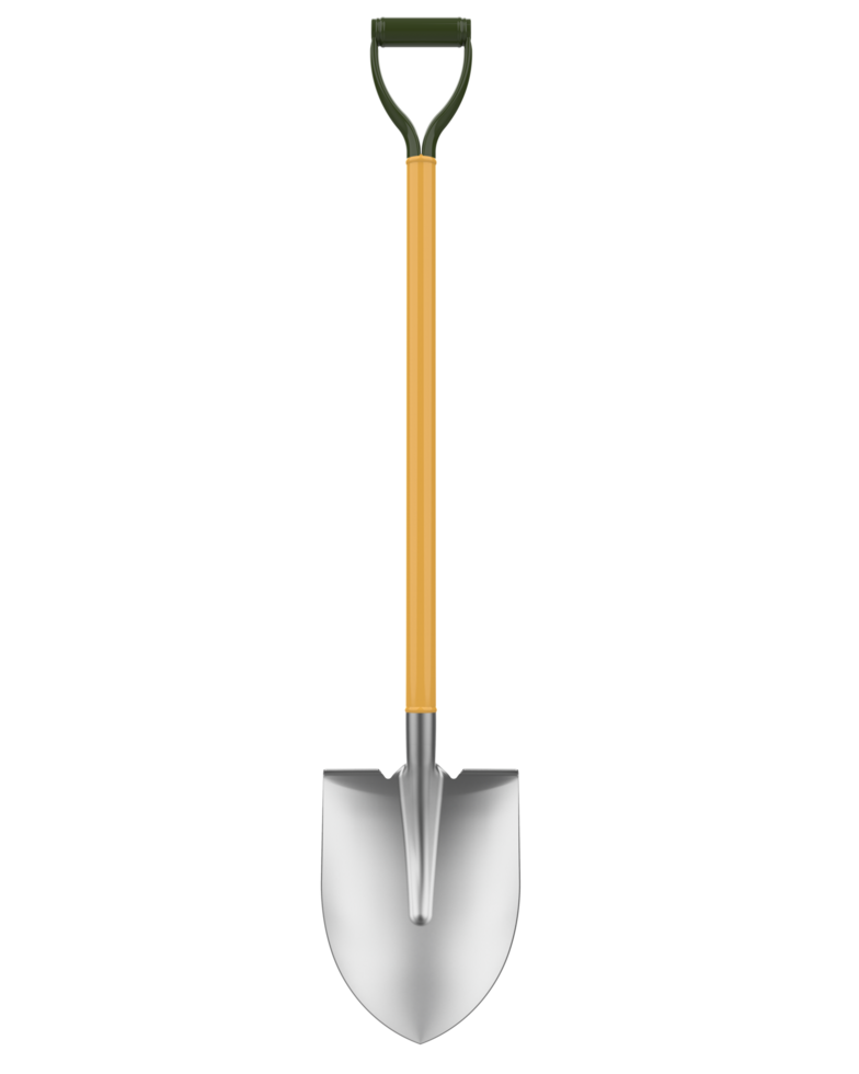 Shovel isolated on background. 3d rendering - illustration png