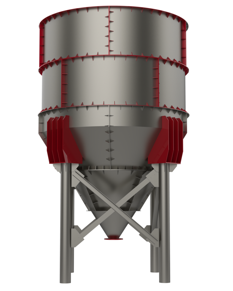 Industrial silos close-up scene isolated on background. 3d rendering - illustration png