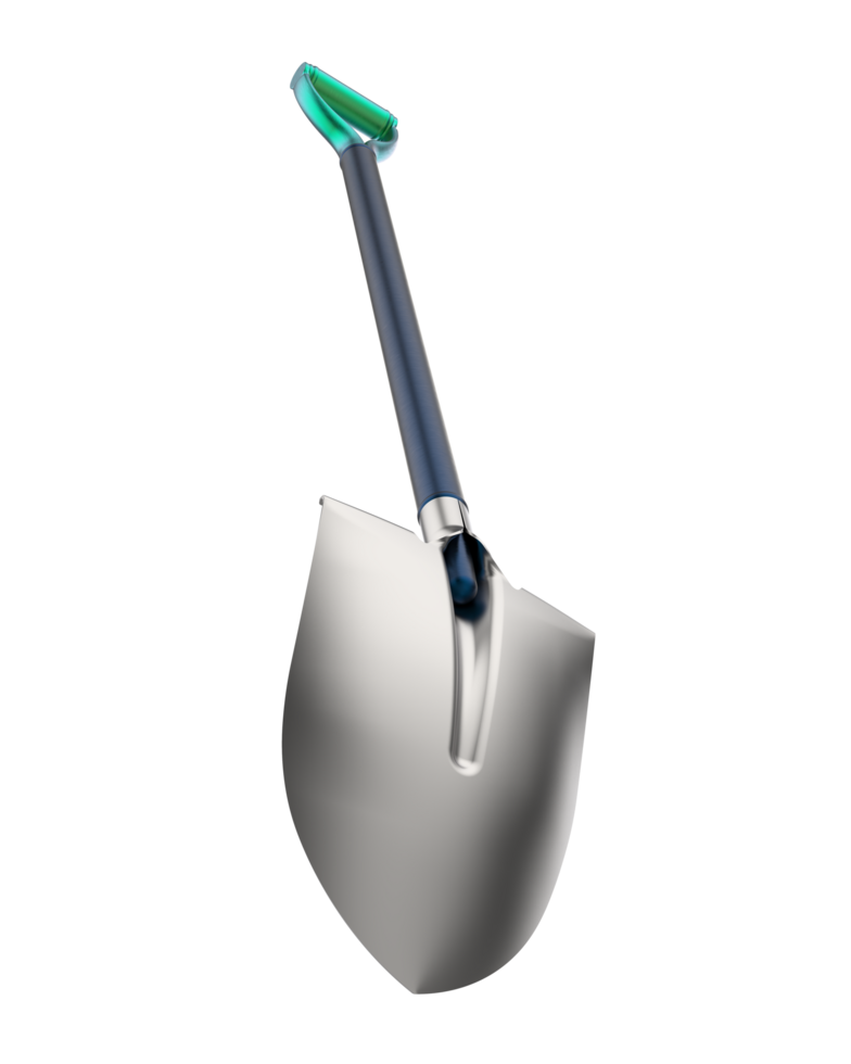 Shovel isolated on background. 3d rendering - illustration png