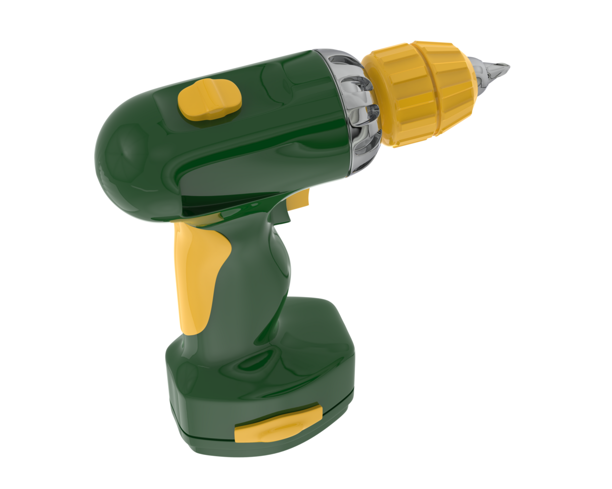 Electric screwdriver isolated on background. 3d rendering - illustration png