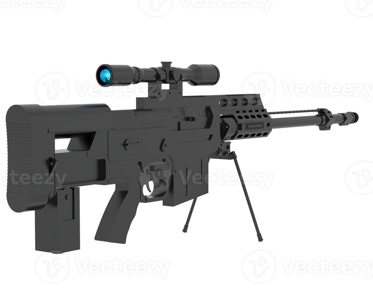 Firearm with scope isolated on  background. 3d rendering - illustration png