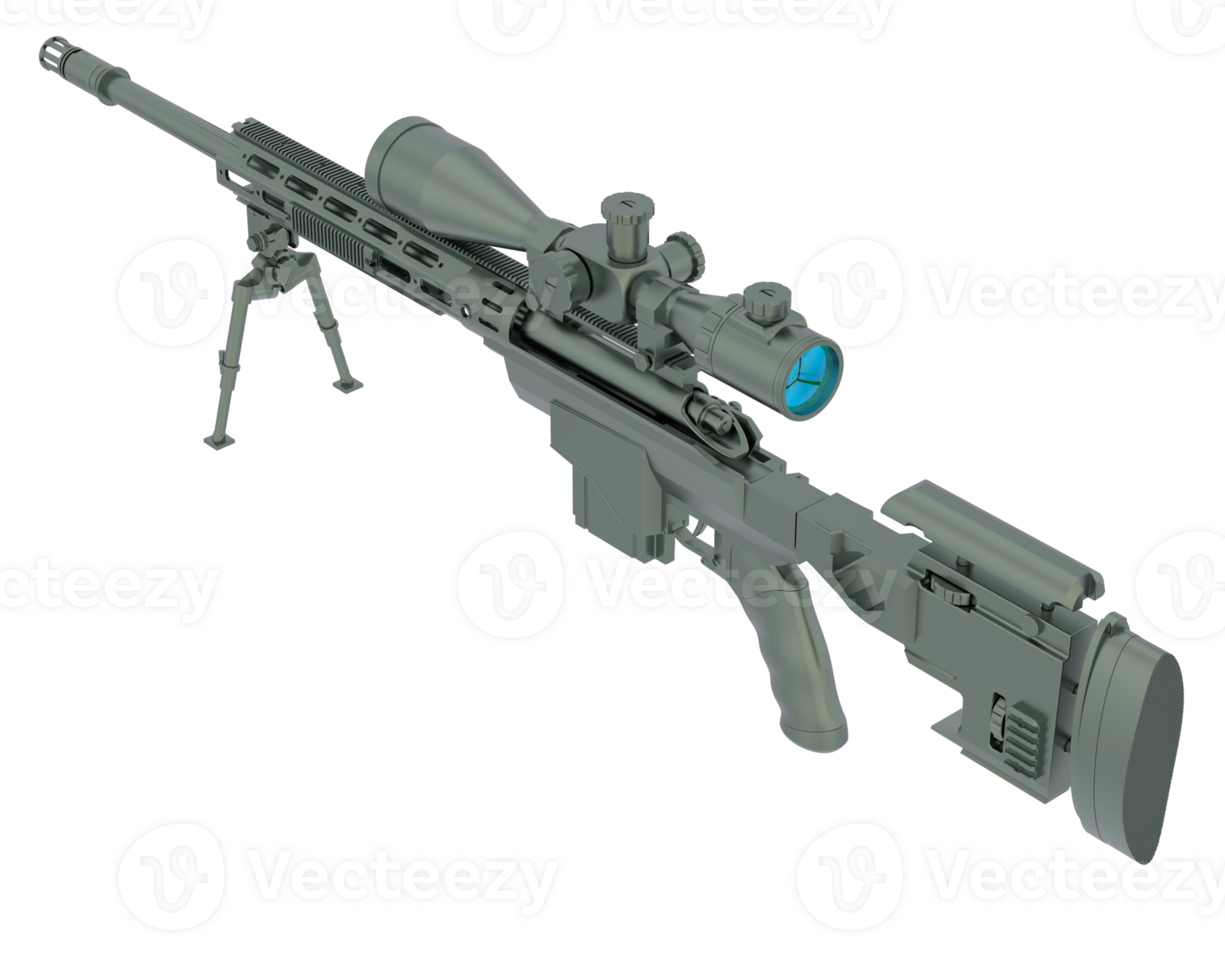 arma de fuego con alcance aislado en antecedentes. 3d representación - ilustración png