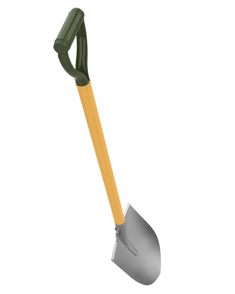 Shovel isolated on background. 3d rendering - illustration png
