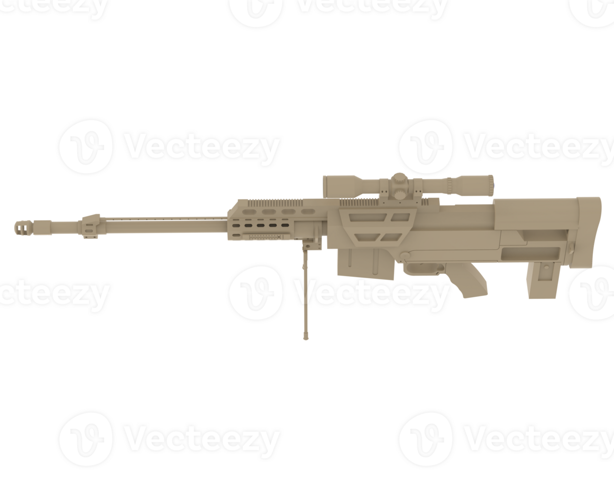 arma de fuego con alcance aislado en antecedentes. 3d representación - ilustración png