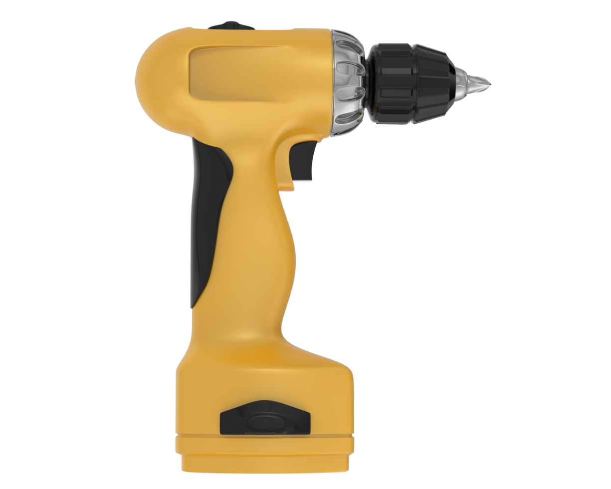 Electric screwdriver isolated on background. 3d rendering - illustration png