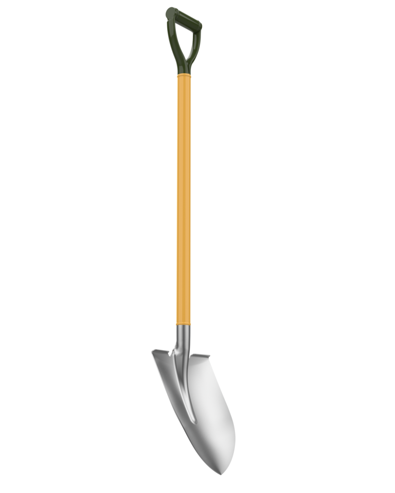 Shovel isolated on background. 3d rendering - illustration png
