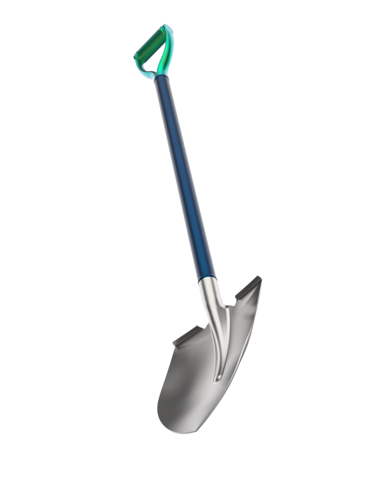 Shovel isolated on background. 3d rendering - illustration png