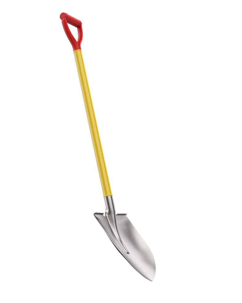 Shovel isolated on background. 3d rendering - illustration png