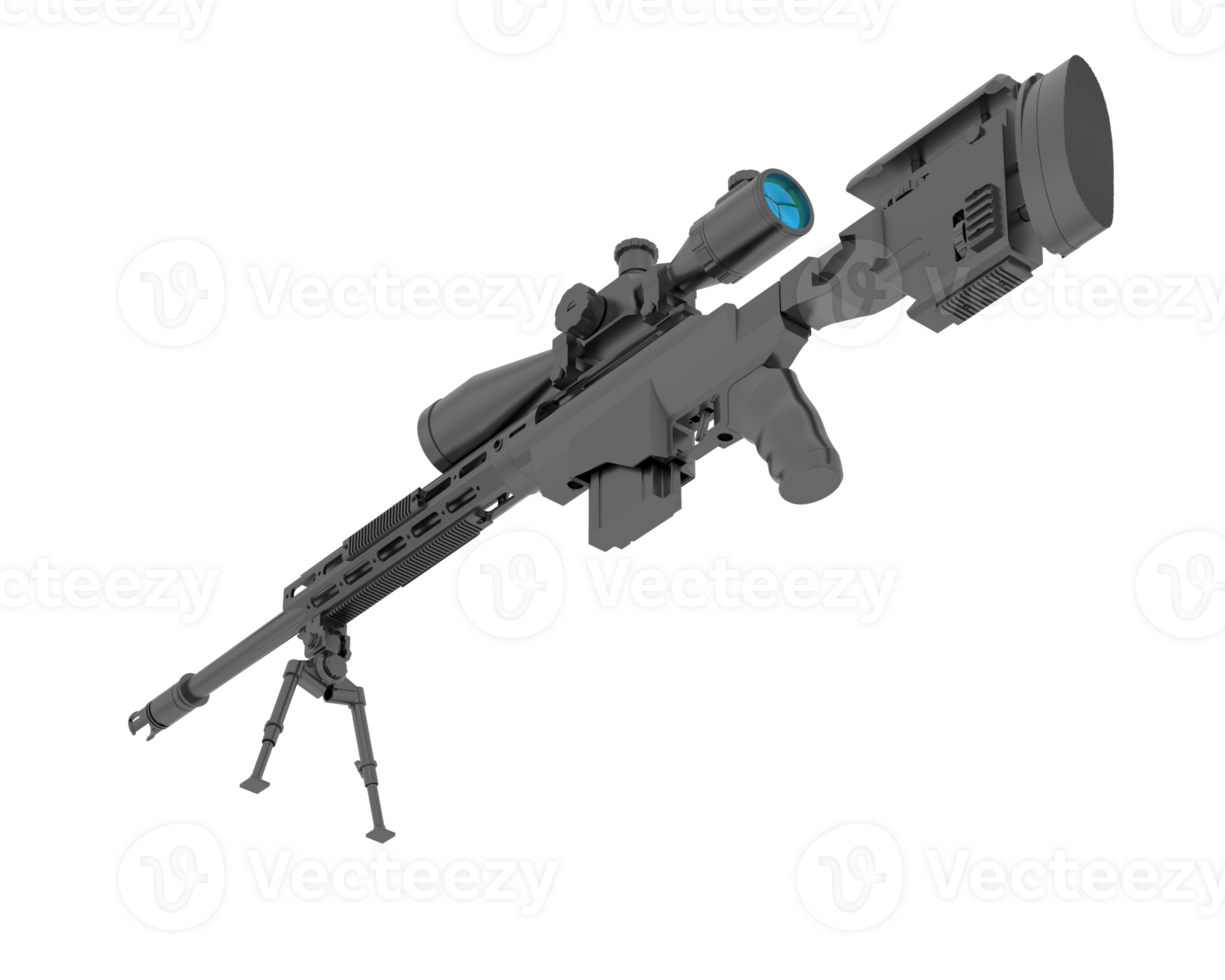 arma de fuego con alcance aislado en antecedentes. 3d representación - ilustración png