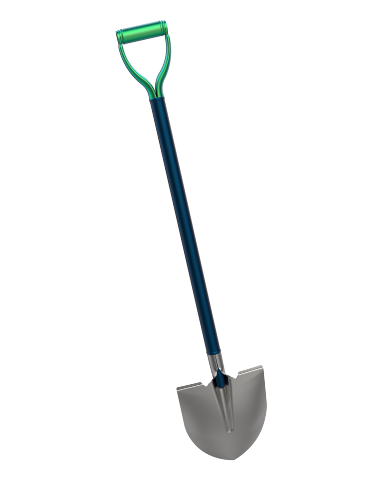 Shovel isolated on background. 3d rendering - illustration png