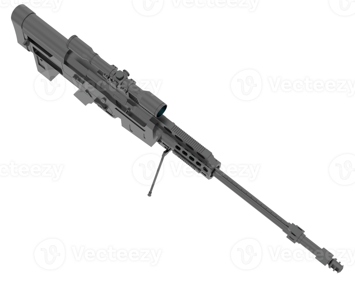 arma de fuego con alcance aislado en antecedentes. 3d representación - ilustración png