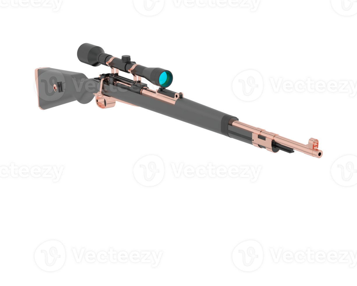 Firearm with scope isolated on  background. 3d rendering - illustration png