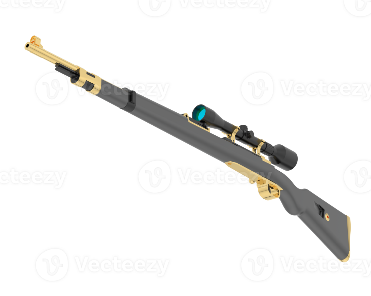 arma de fuego con alcance aislado en antecedentes. 3d representación - ilustración png
