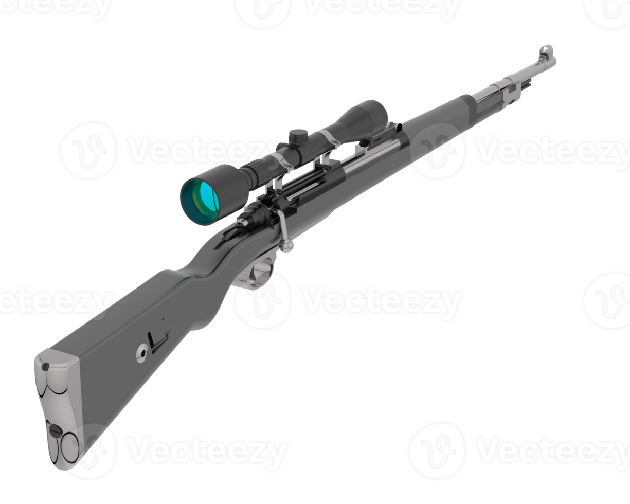 arma de fuego con alcance aislado en antecedentes. 3d representación - ilustración png