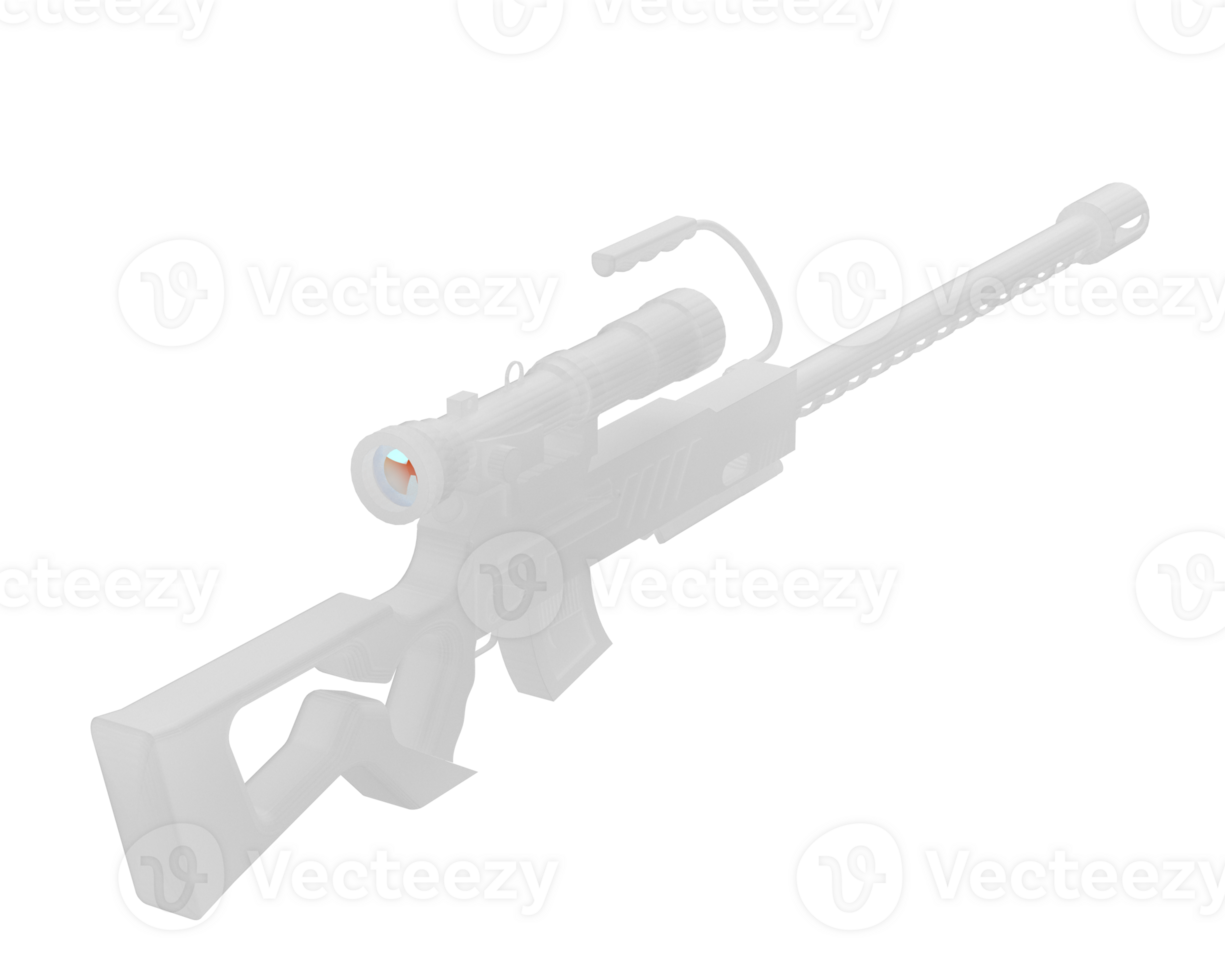 arma de fuego con alcance aislado en antecedentes. 3d representación - ilustración png