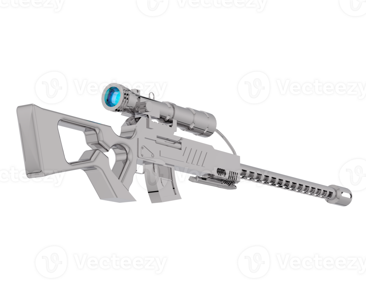 arma de fuego con alcance aislado en antecedentes. 3d representación - ilustración png