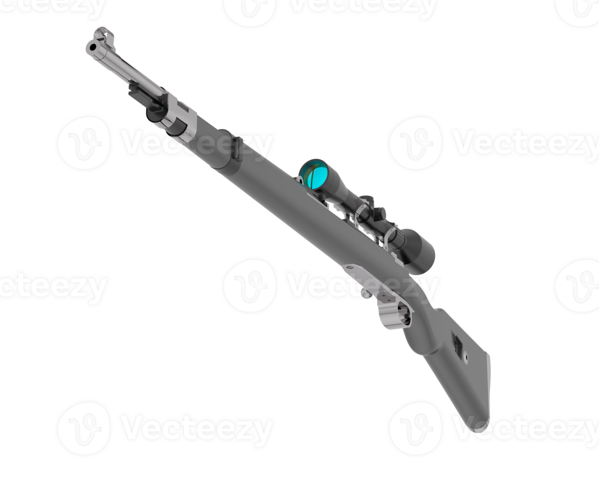 Firearm with scope isolated on  background. 3d rendering - illustration png