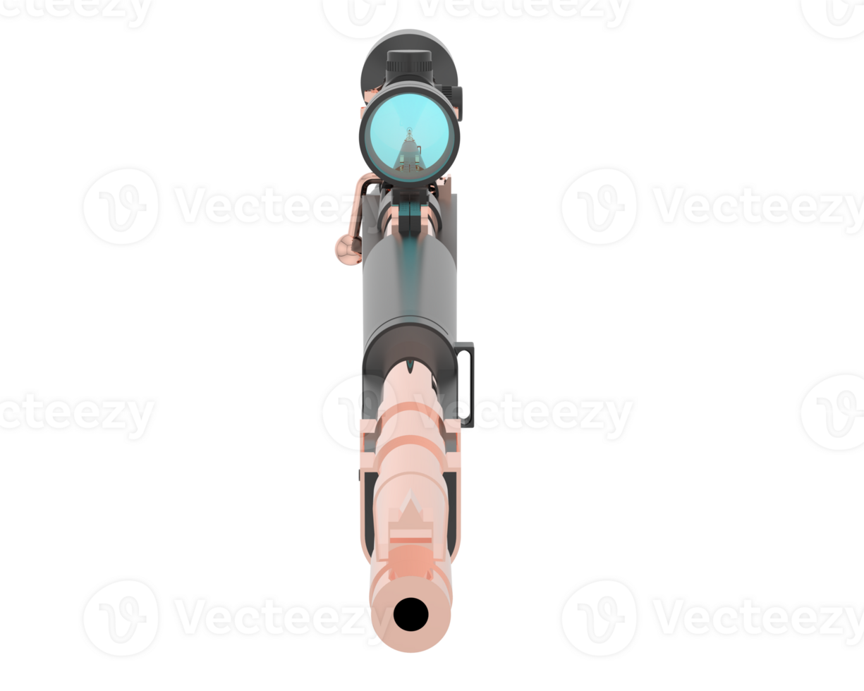 Firearm with scope isolated on  background. 3d rendering - illustration png