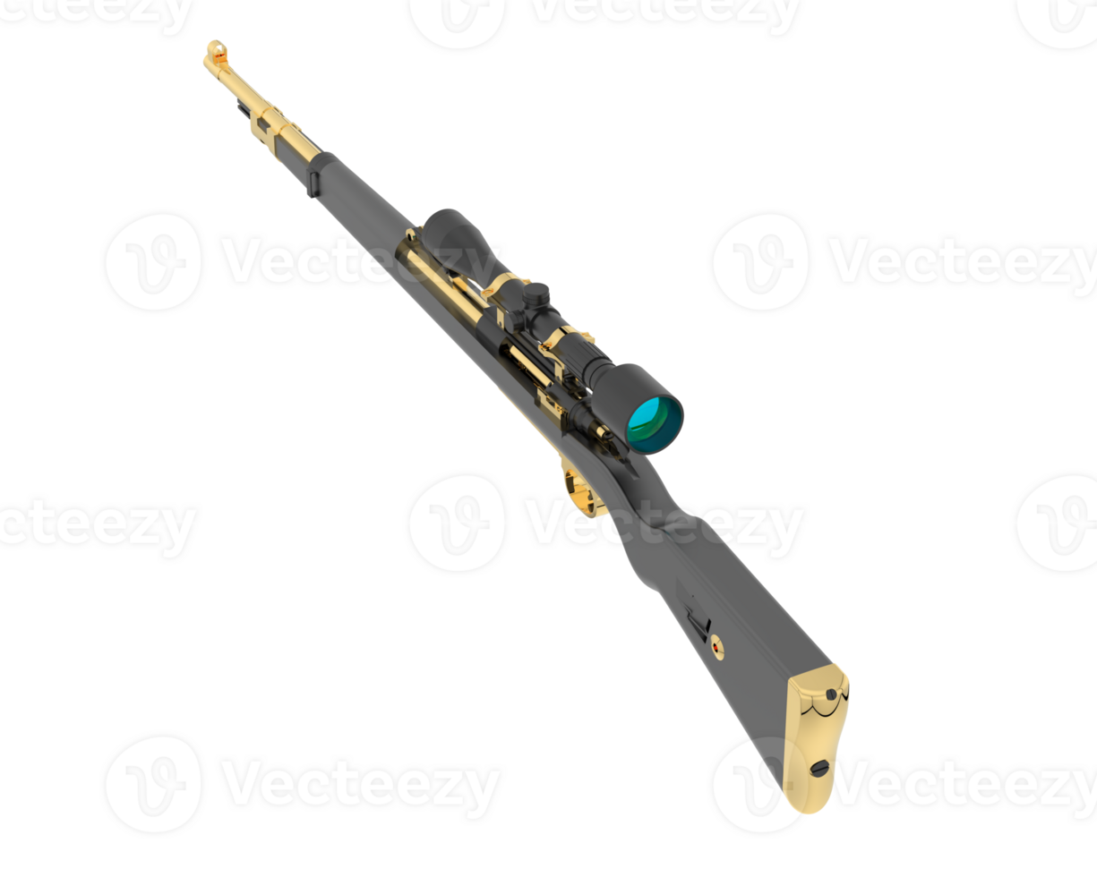 Firearm with scope isolated on  background. 3d rendering - illustration png