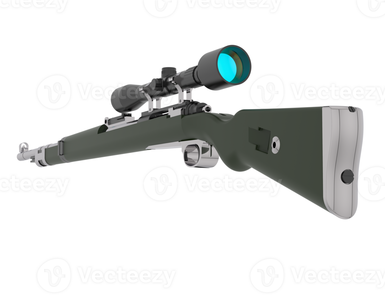 Firearm with scope isolated on  background. 3d rendering - illustration png