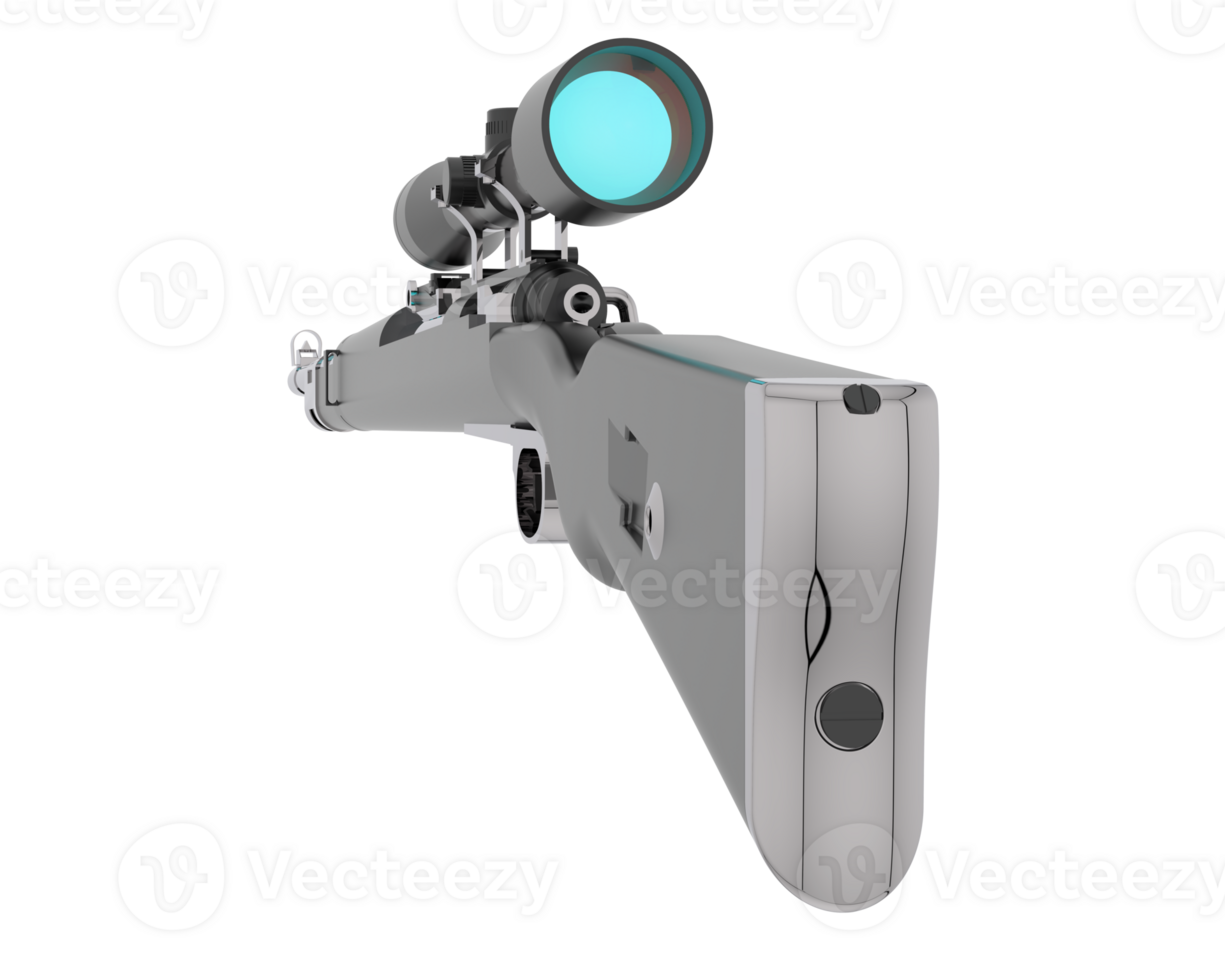 Firearm with scope isolated on  background. 3d rendering - illustration png