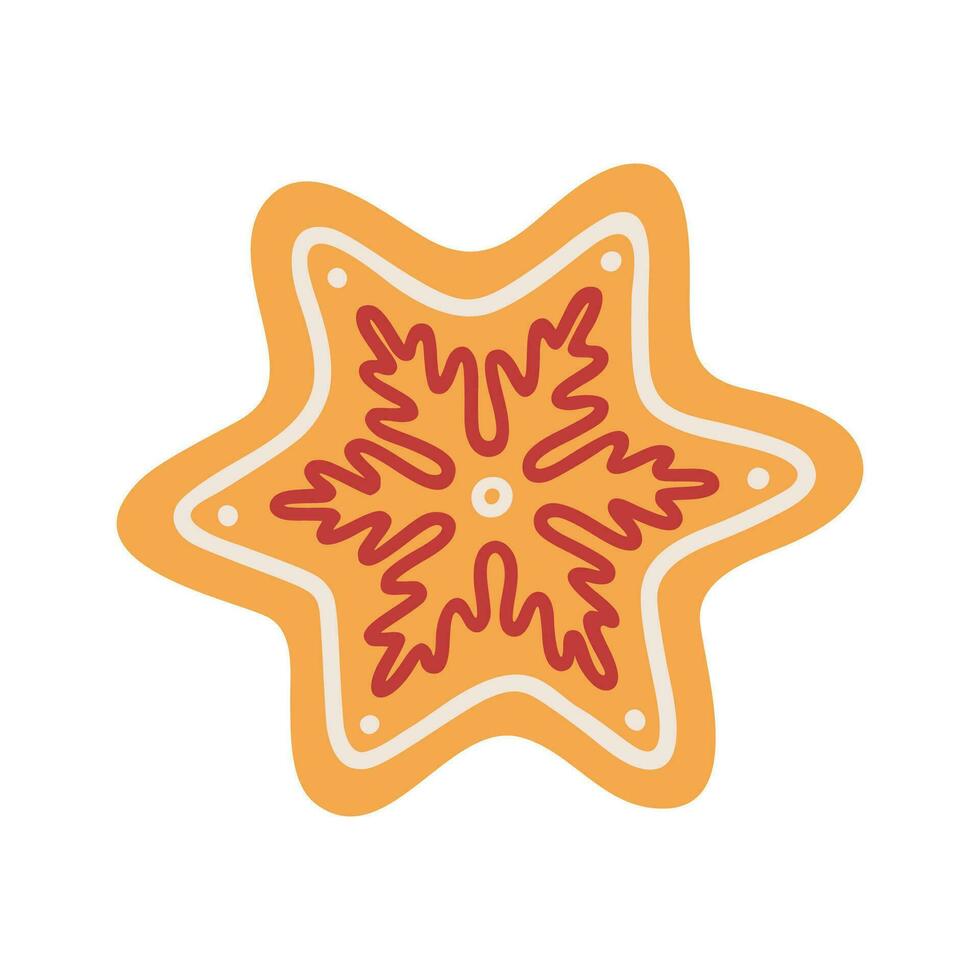 Vector Illustration of Christmas gingerbread cookie.