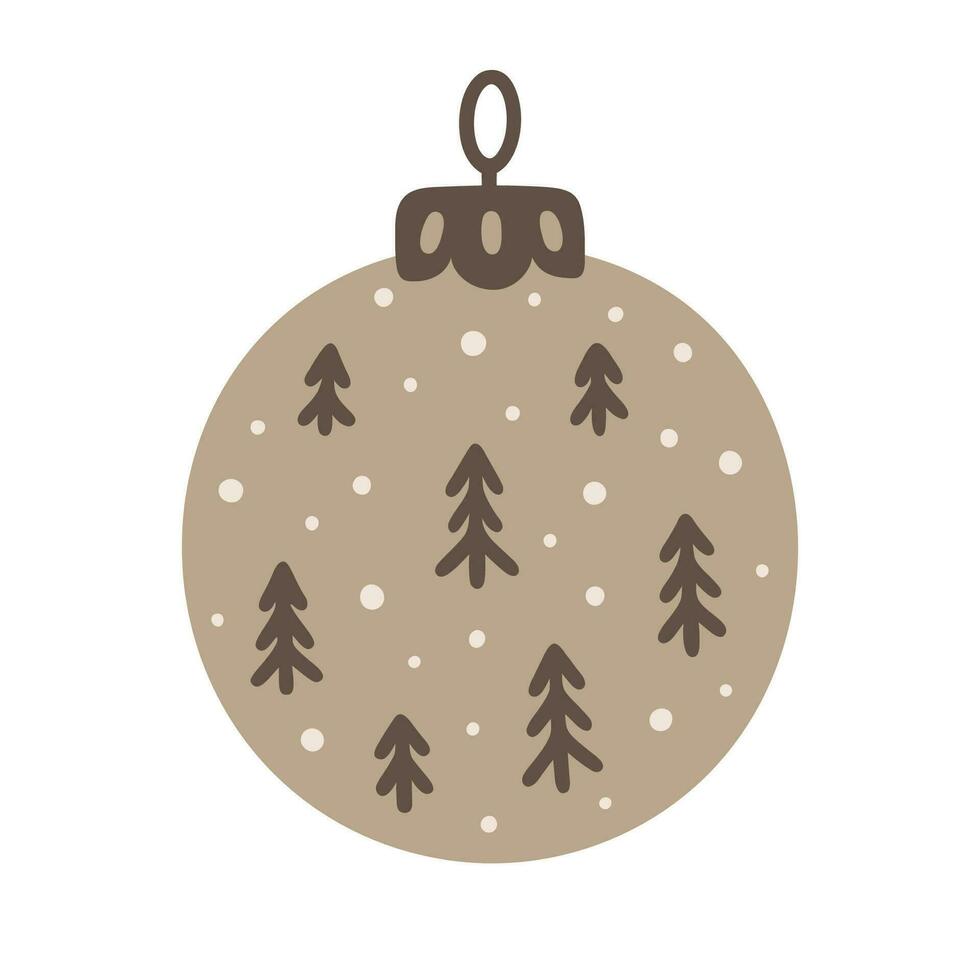 Navidad árbol pelota, vector ilustración.