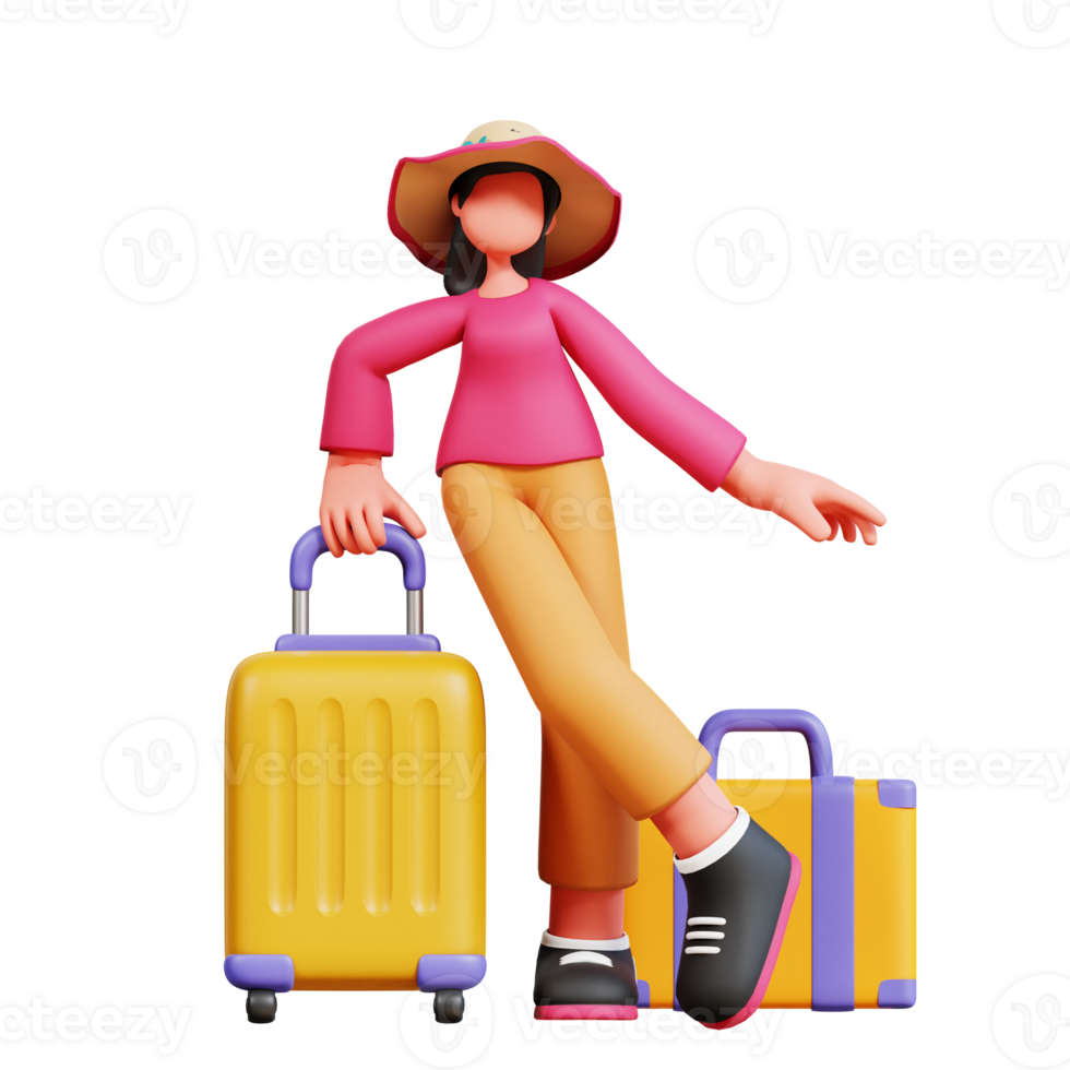 3D Character Female Holiday Illustration png