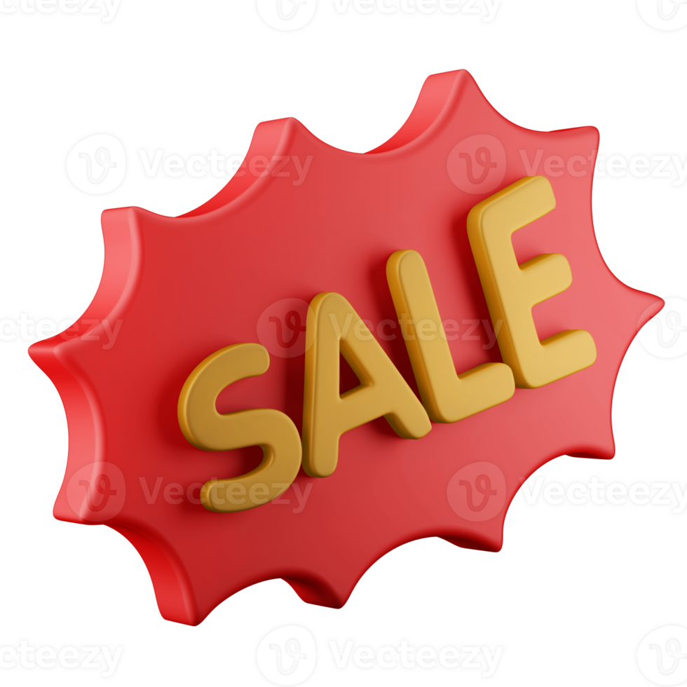 excited announcement badge text big sale notification 3d rendering icon illustration isolated png