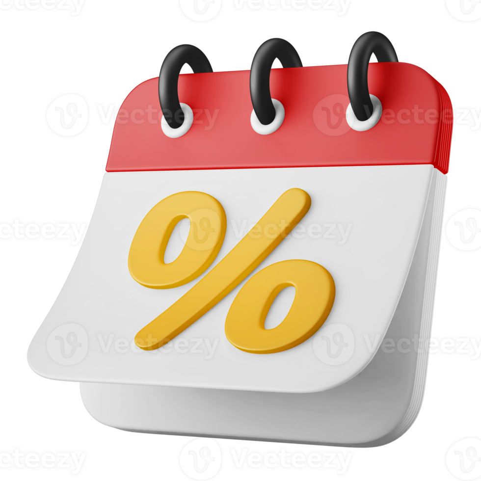 big sale event discount date calendar reminder 3d render icon illustration isolated png