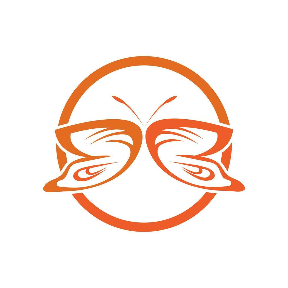 mariposa logo y símbolo vector