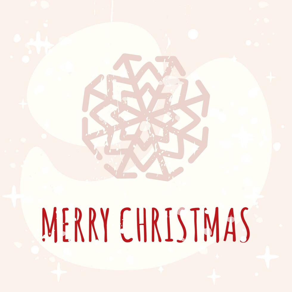 alegre Navidad saludo tarjeta en escandinavo estilo con un copo de nieve. vector ilustración