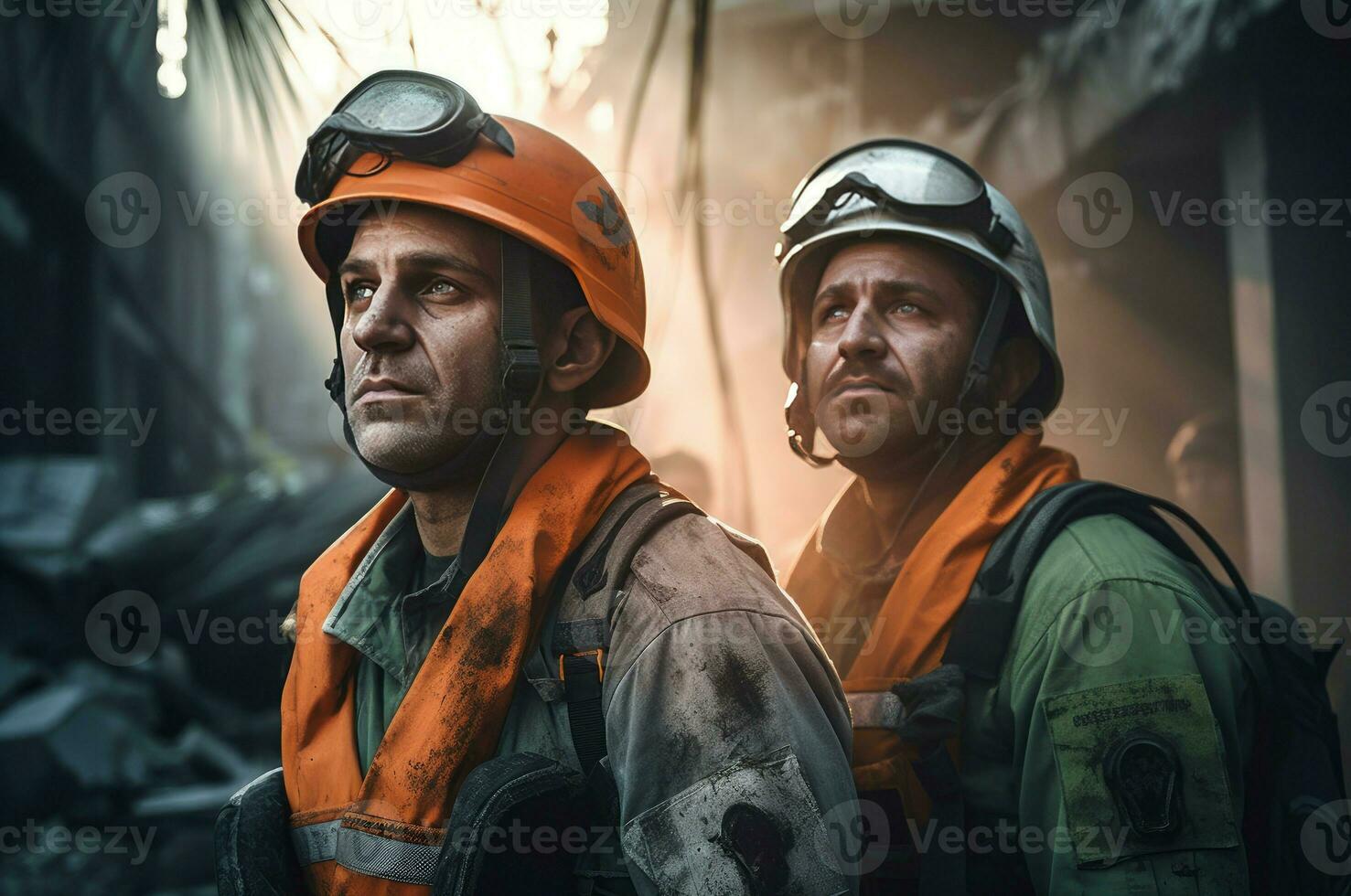 AI generated Men dirty rescue service. Generate Ai photo