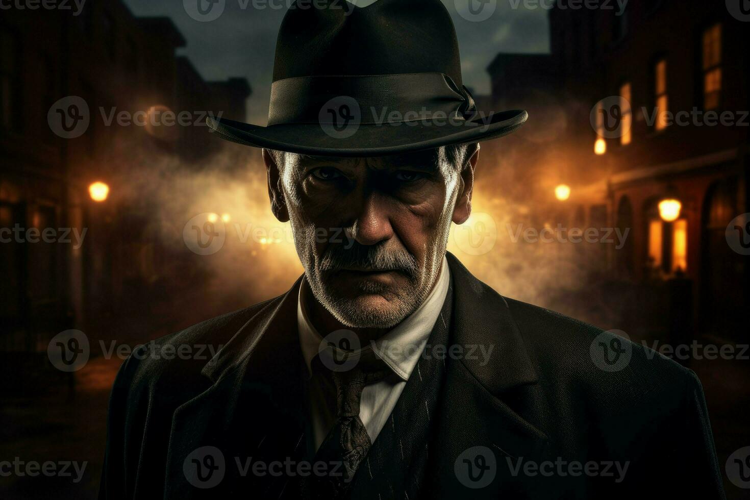 AI generated Intense Gangster man art. Generate Ai photo