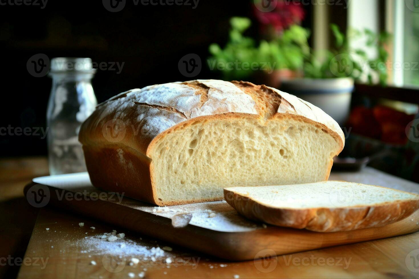 ai generado calentar hecho en casa un pan. generar ai foto
