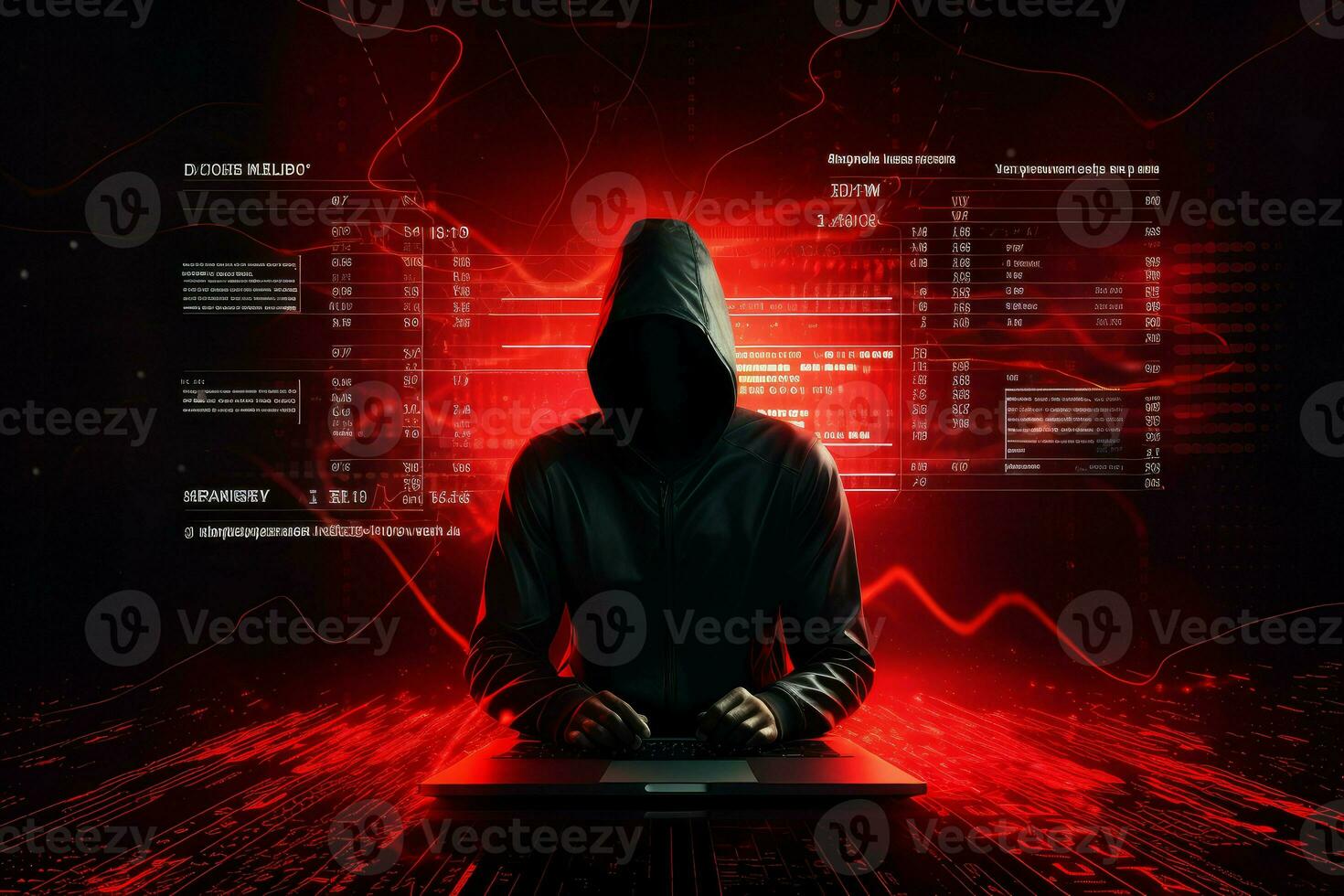 AI generated Digital Hacker mockup background. Generate Ai photo