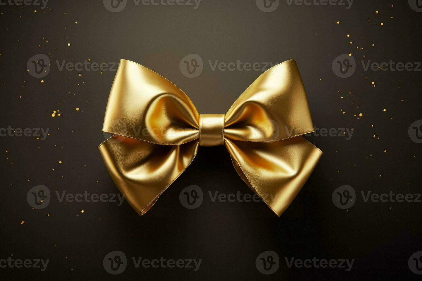 AI generated Golden ribbon background. Generate Ai photo