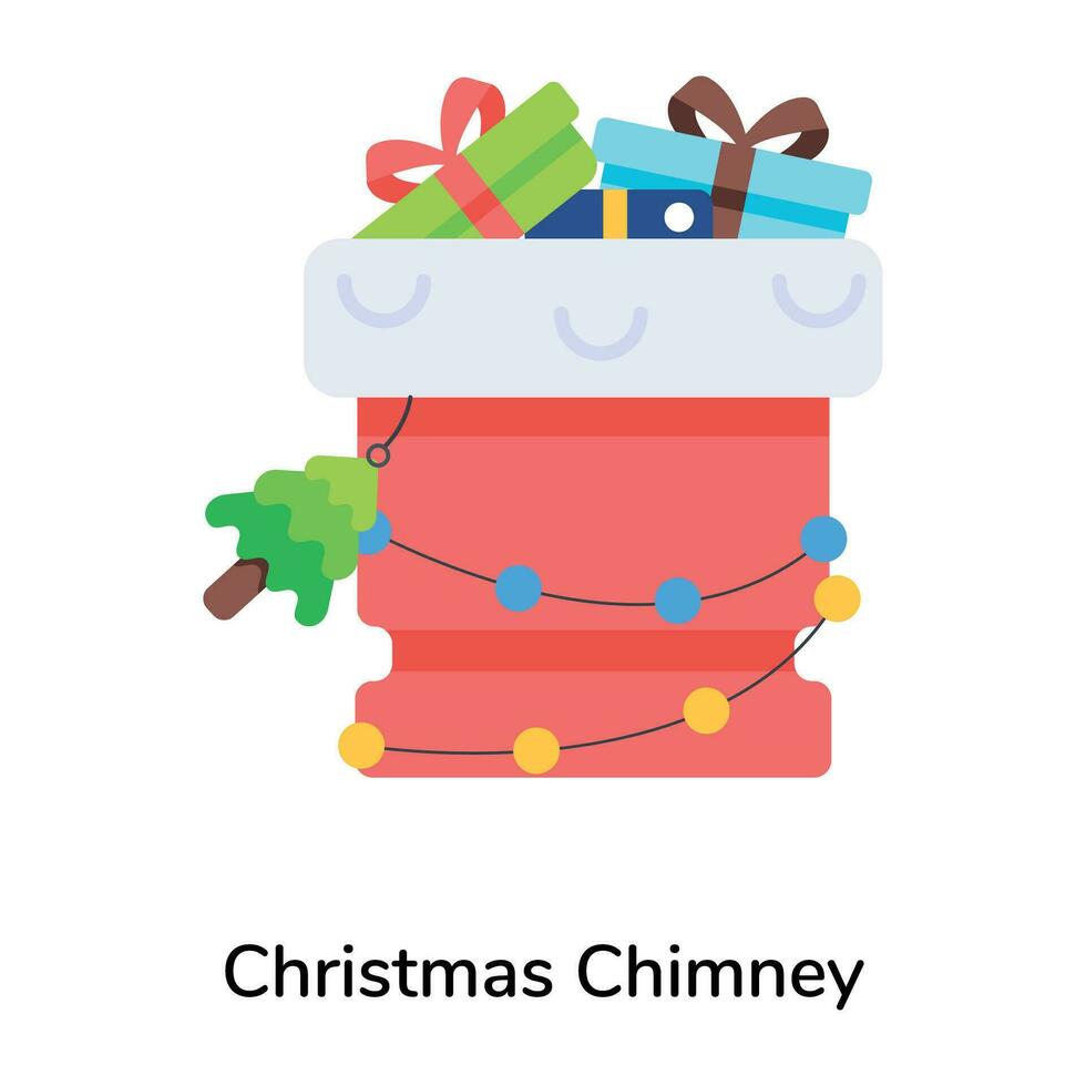 Trendy Christmas Chimney vector