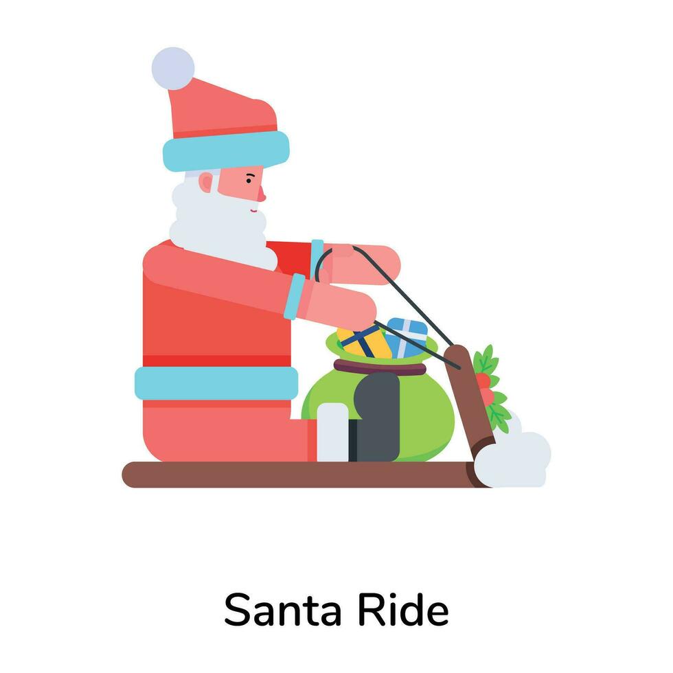 Trendy Santa Ride vector