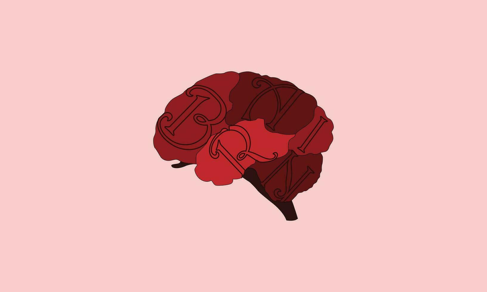 sencillo cerebro Arte logo vector