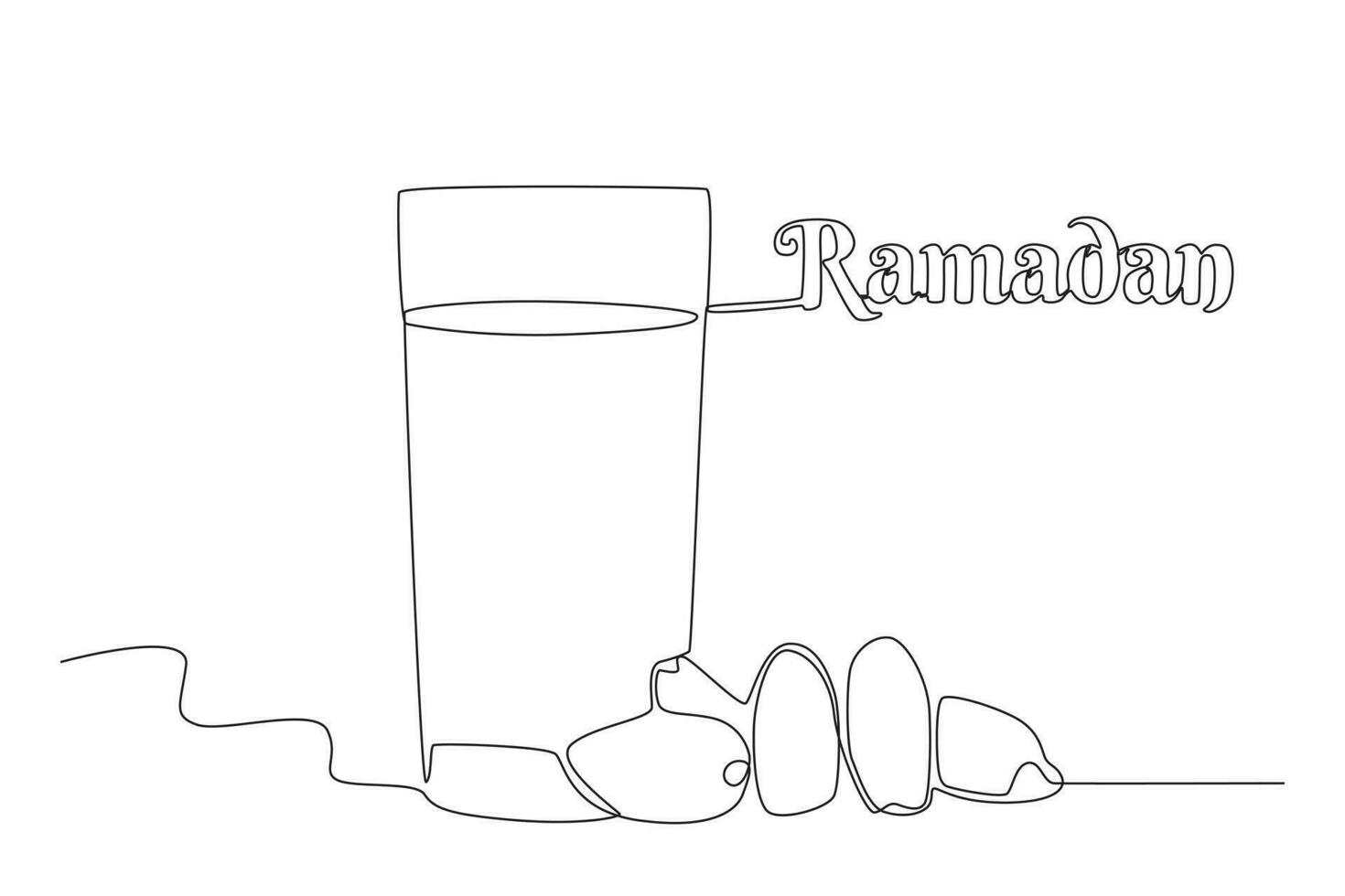 A glass of water and dates vector