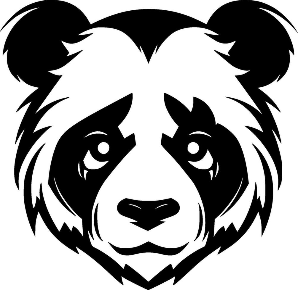 Panda, Black and White Vector illustration