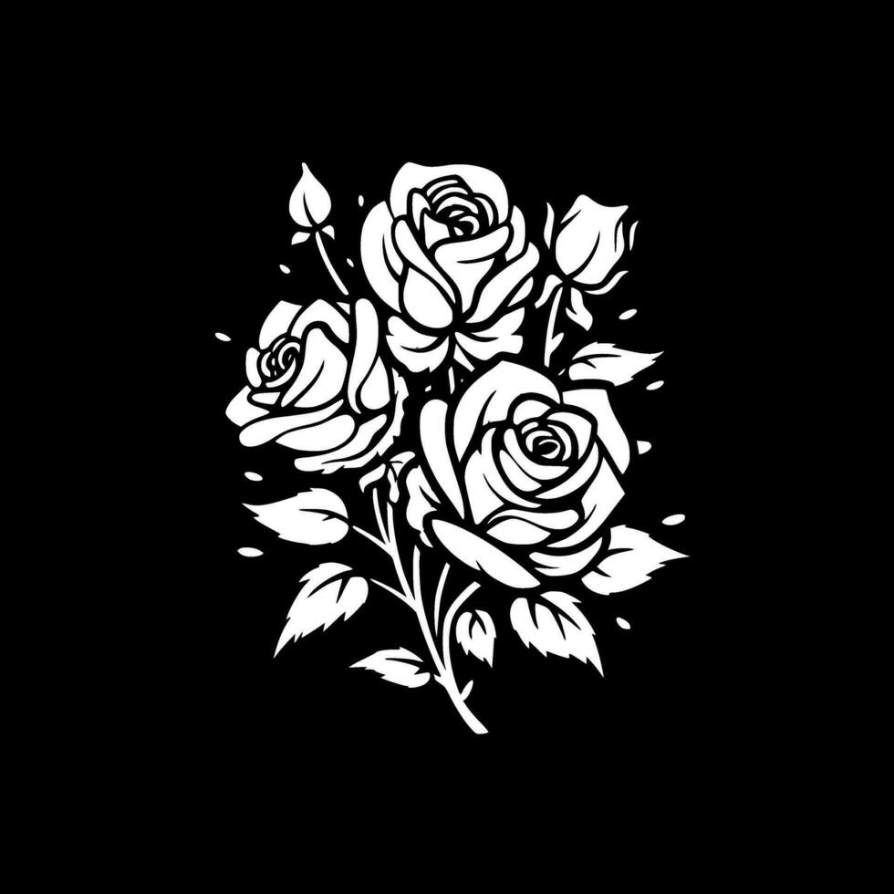 Roses, Black and White Vector illustration