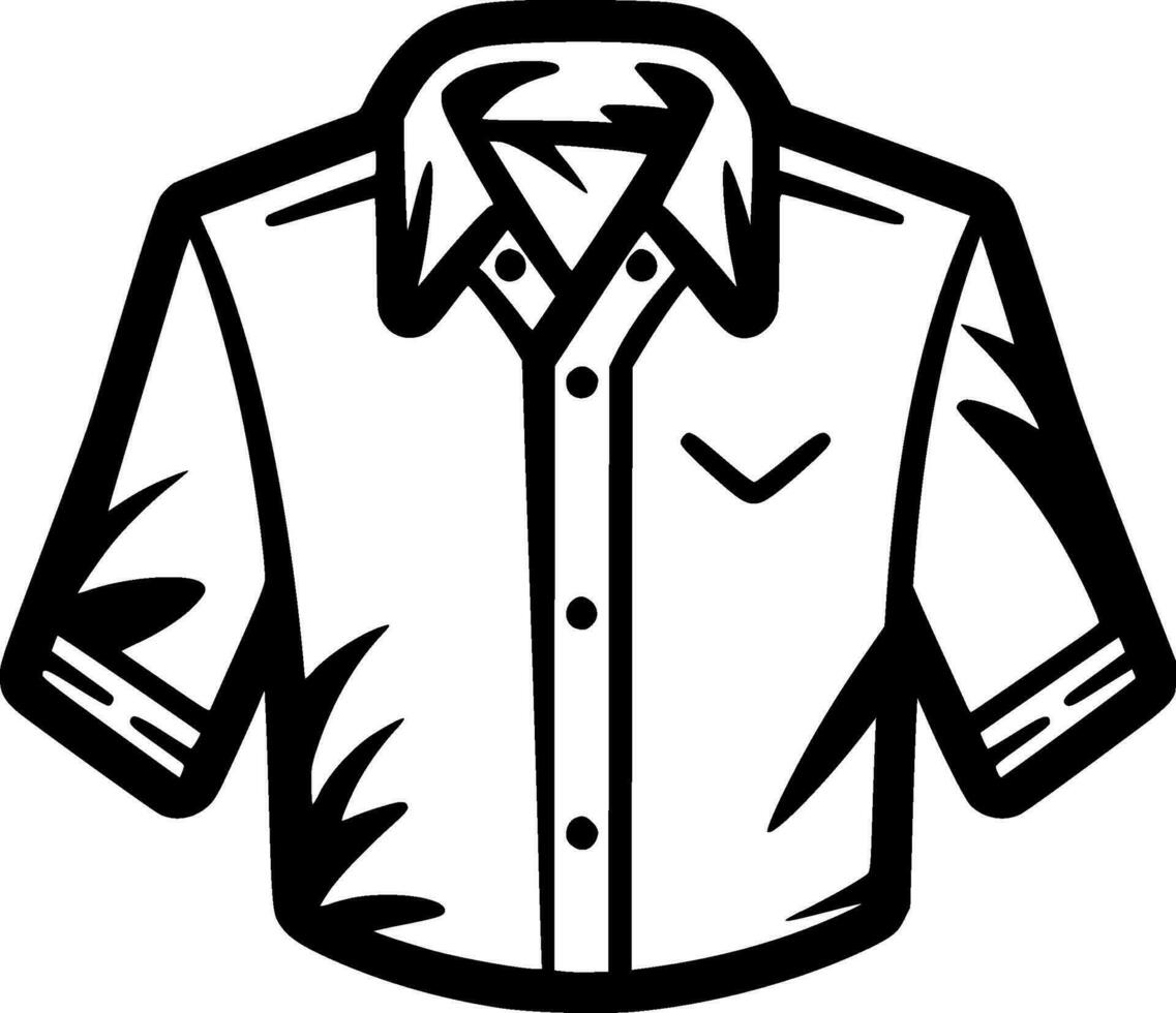 camisa, negro y blanco vector ilustración