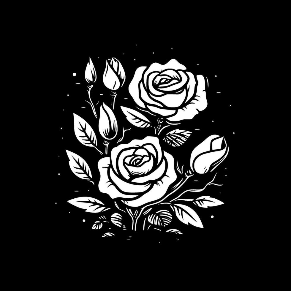 Roses, Minimalist and Simple Silhouette - Vector illustration