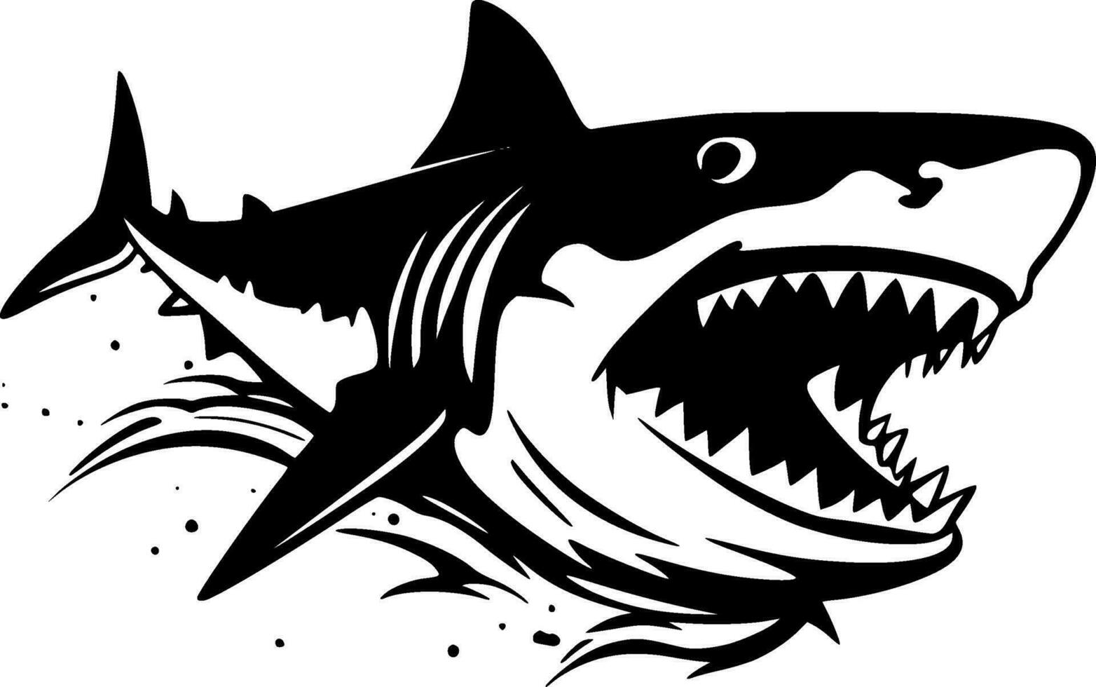 Shark - Black and White Isolated Icon - Vector illustration